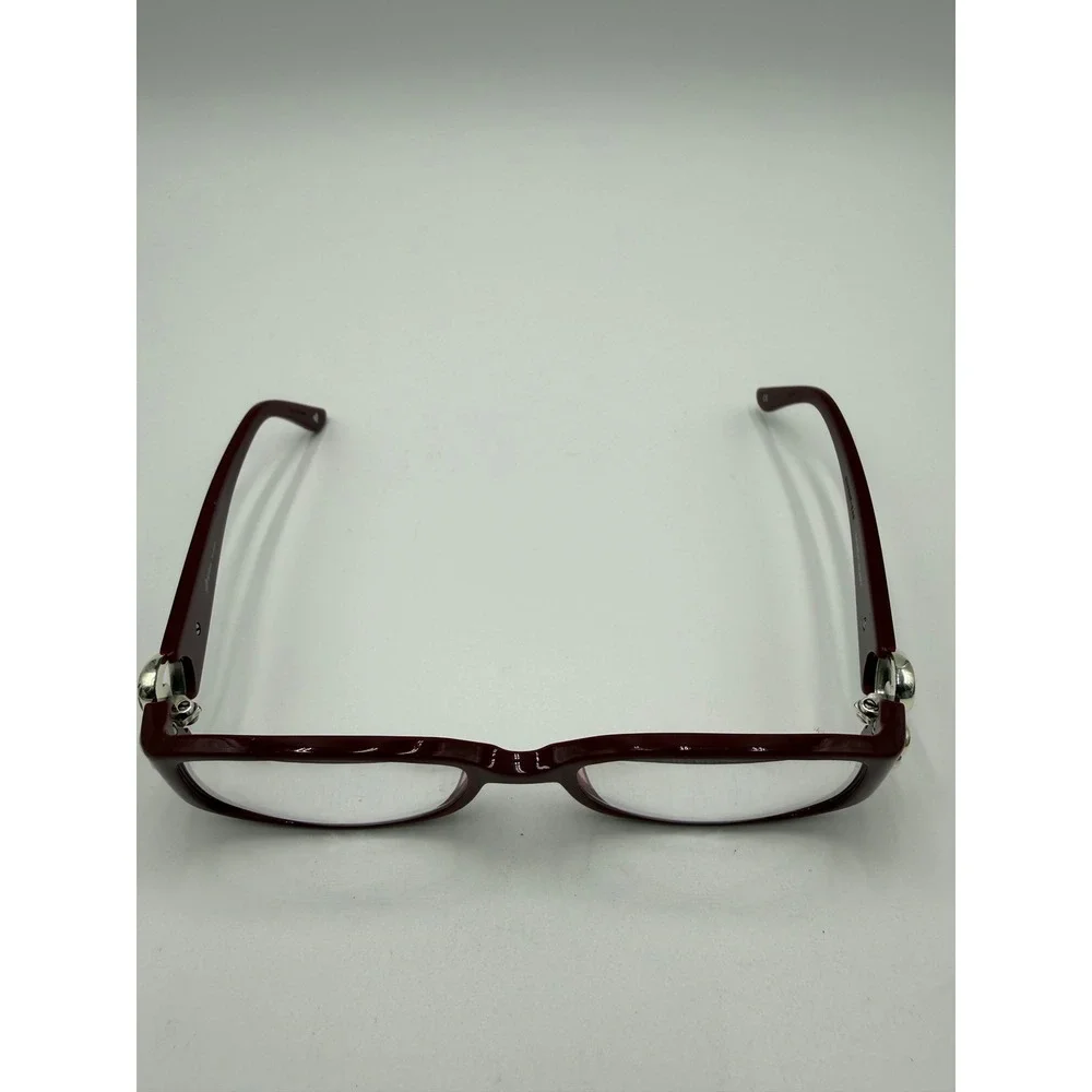 Brighton Balboa Heart Eyeglass Frames Womens Burgundy Excellent Silver Scroll